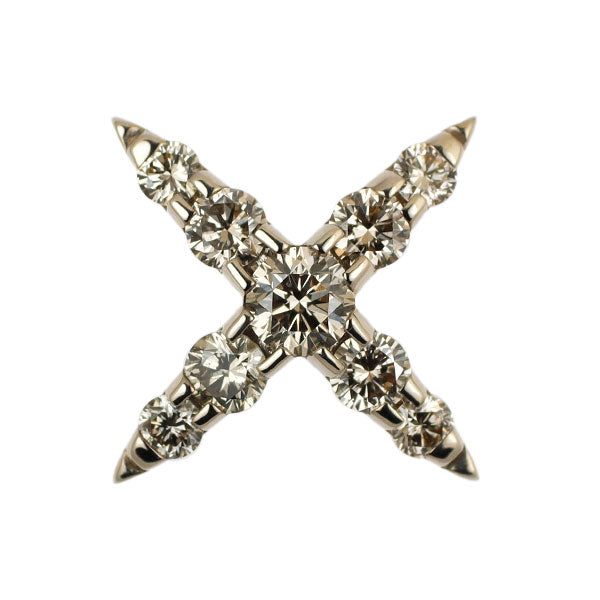 カシケイ/Kashikey K18BG ダイヤモンド ブローチ 0.50ct ネイキッド