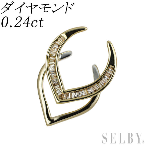 K18YG/WG ダイヤモンド ペンダントトップ 0.24ct