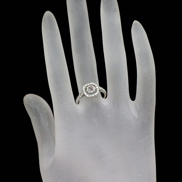新品 希少 Pt950 天然ピンクダイヤモンド リング 0.063ct FIPP SI2 D0.54ct