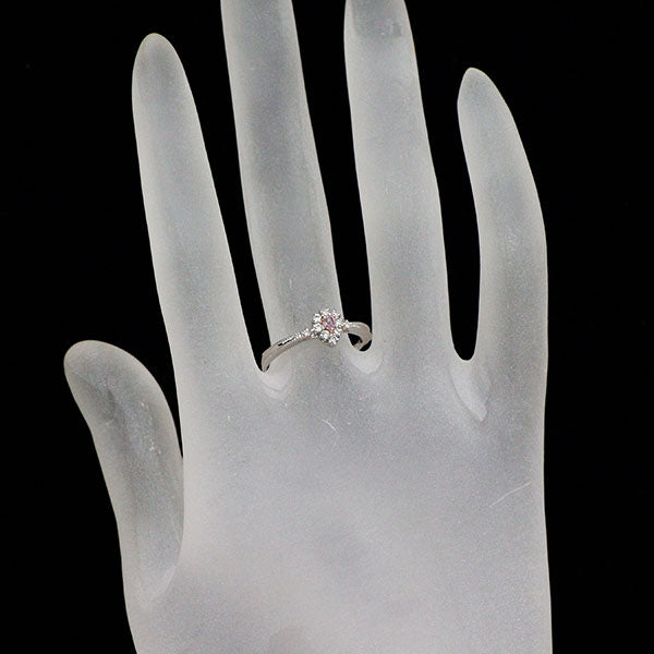 天然無処理ピンクダイヤモンド カラーレス リング 計0.75ct PT 新品 希少 Pt950 天然ピンクダイヤモンド リング 0.057ct FPP