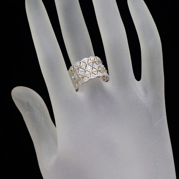 K18YG/WG ダイヤモンド リング 0.32ct イタリア製 フィレンツェ彫