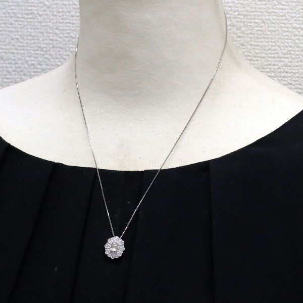 Pt エメラルドカット ダイヤモンド ペンダントネックレス 0.50ct H IF D0.33ct
