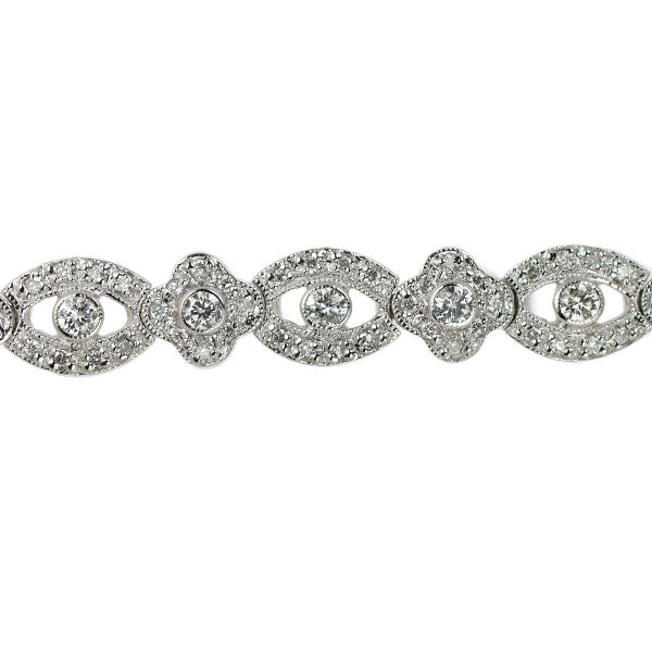 K18WG ダイヤモンド ブレスレット 2.80ct アンティークレース