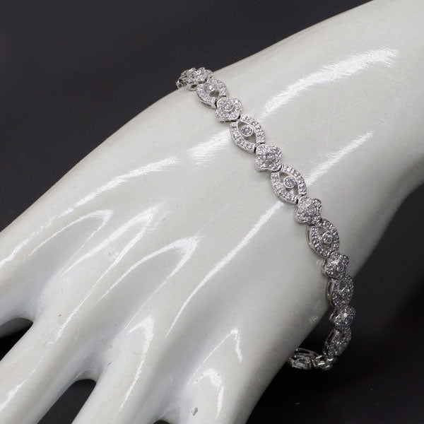 K18WG ダイヤモンド ブレスレット 2.80ct アンティークレース
