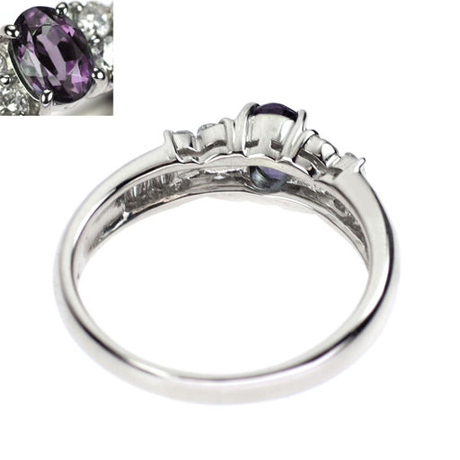 Pt900 カラーチェンジ ガーネット ダイヤモンド リング 0.658ct D0