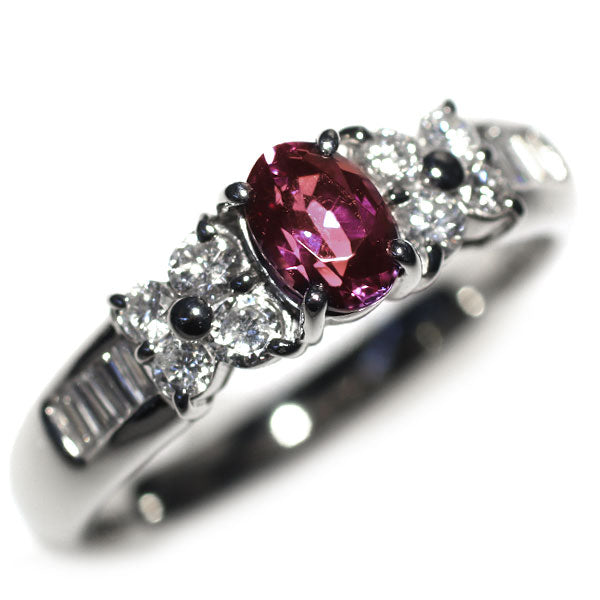 Pt900 カラーチェンジ ガーネット ダイヤモンド リング 0.658ct D0