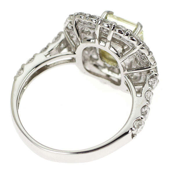 Pt950 アッシャーカット ダイヤモンド リング 2.325ct VLY VS2 D1.98ct