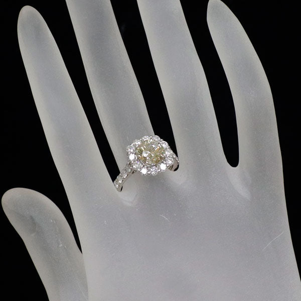 Pt950 ダイヤモンド リング 2.138ct D1.38ct