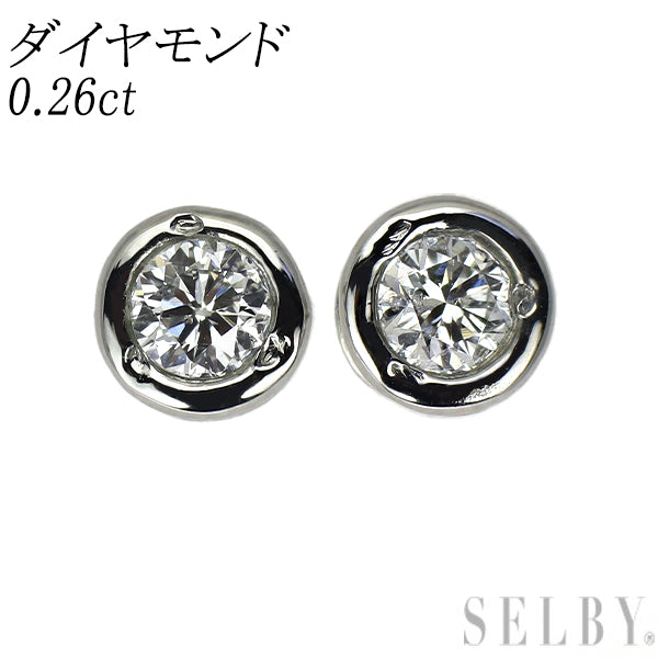 Pt900 ダイヤモンド ピアス 0.26ct