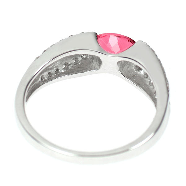K18WG ピンクスピネル ダイヤモンド リング 0.80ct D0.18ct