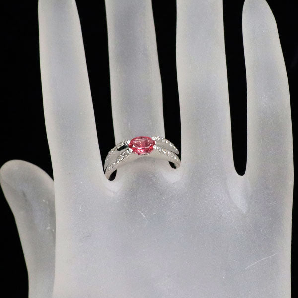 K18WG ピンクスピネル ダイヤモンド リング 0.80ct D0.18ct