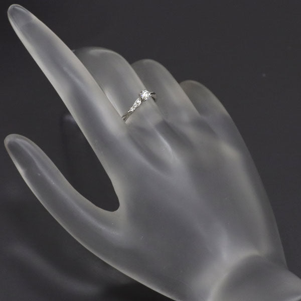 俄 Pt950 ダイヤモンド リング 0.20ct E VVS2 3EX 唐花