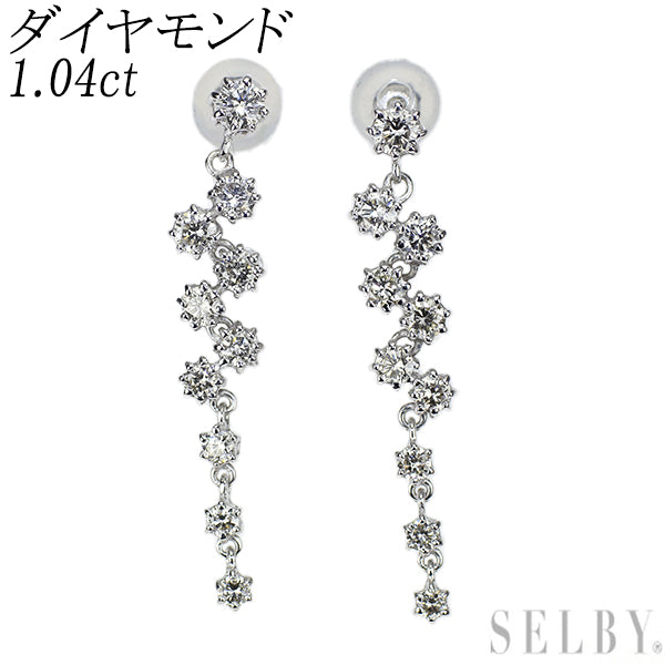 K18WG ダイヤモンド ピアス 1.04ct
