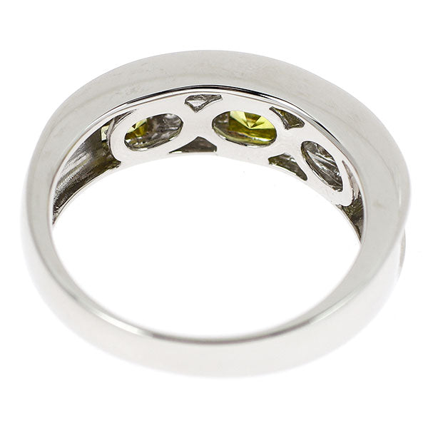 Pt900 カナリーイエロートルマリン ダイヤモンド リング 1.01ct D0.29ct