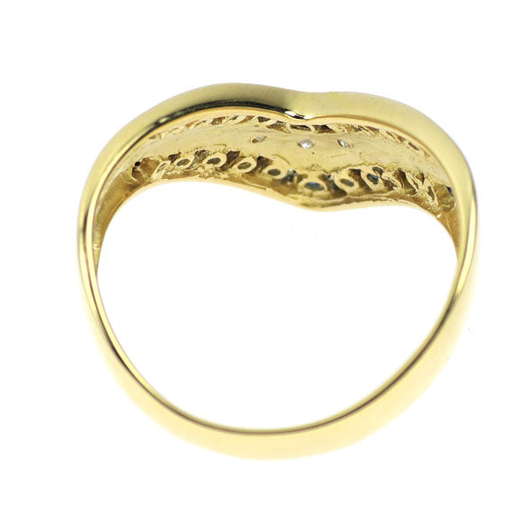 K18YG サファイア ダイヤモンド リング 0.80ct D0.03ct