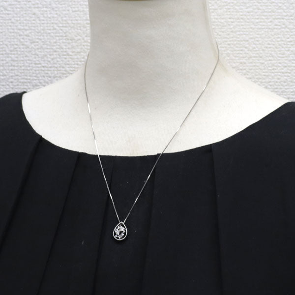 K18WG ダイヤモンド ペンダントネックレス 0.38ct D0.037ct