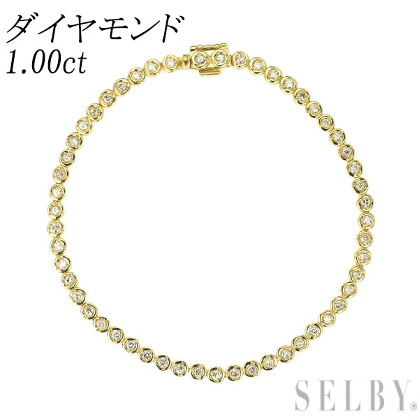 K18YG ダイヤモンド テニス ブレスレット 1.00ct