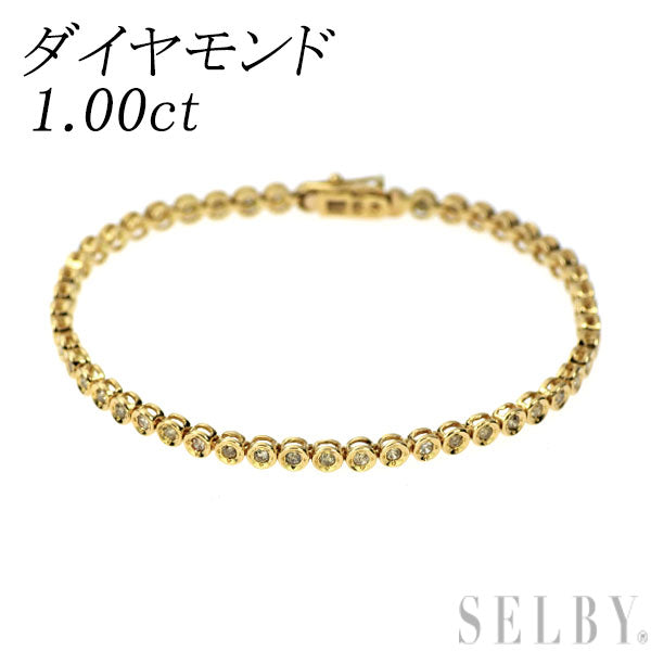 K18YG  ダイヤモンド ブレスレット 1.00ct テニス