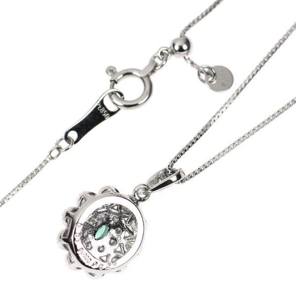 Pt900/ Pt850 パライバ トルマリン ダイヤモンド ペンダントネックレス 0.06ct D0.20ct