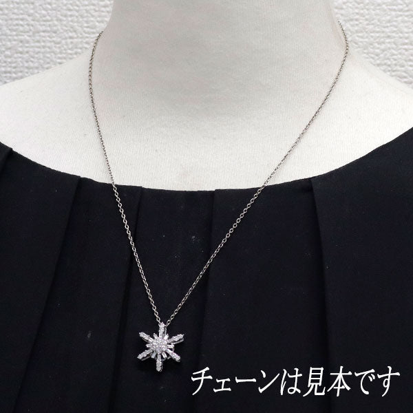 K18WG ダイヤモンド ペンダントトップ 1.00ct 雪の結晶