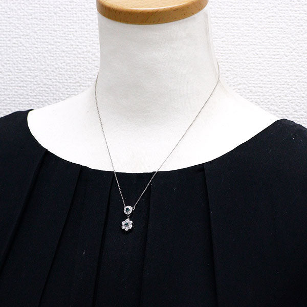 希少 Pt アレキサンドライト ダイヤモンド ペンダントネックレス 0.242ct D0.601ct フラワー