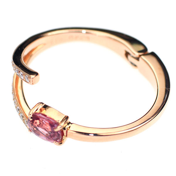 K18PG パパラチアサファイア ダイヤモンド リング 0.740ct D0.15ct
