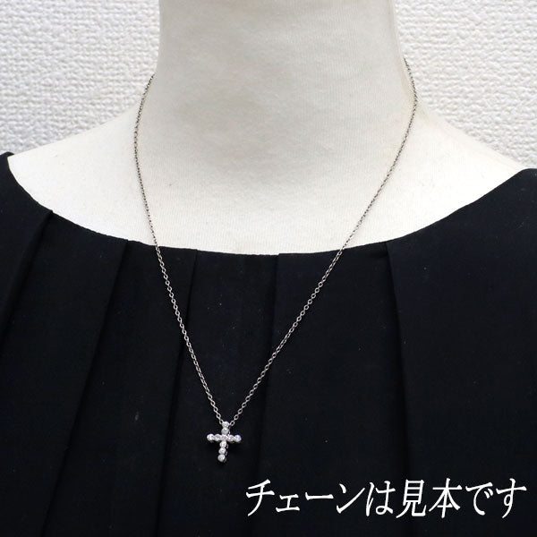K18WG ダイヤモンド ペンダントトップ 0.50ct クロス