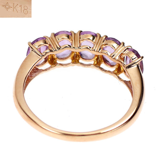 GSTV K18PG パープル サファイア リング 1.85ct 一文字