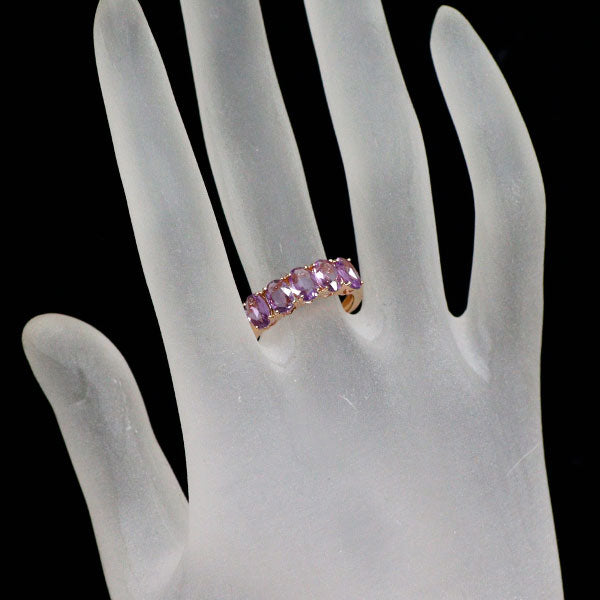GSTV K18PG パープル サファイア リング 1.85ct 一文字