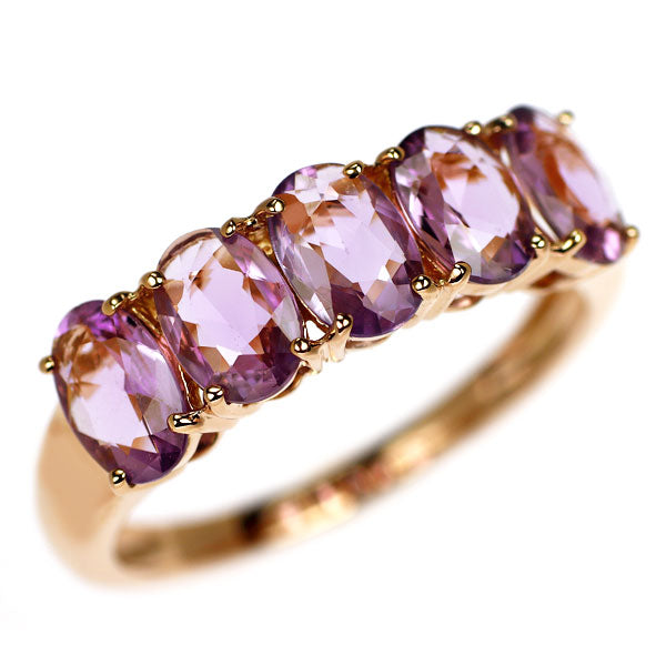 GSTV K18PG パープル サファイア リング 1.85ct 一文字