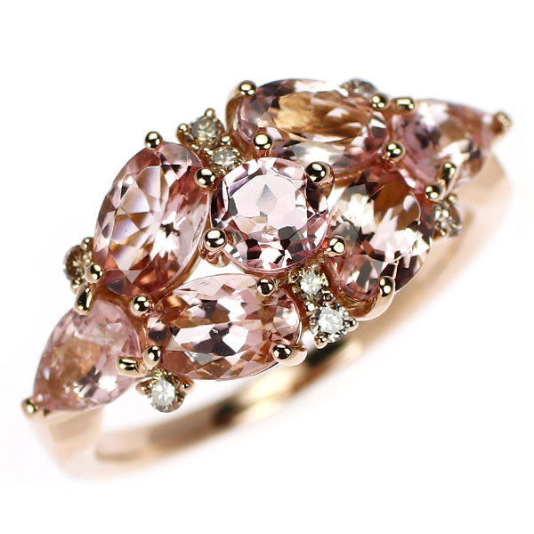 K18PG モルガナイト ダイヤモンド リング 2.60ct D0.10ct