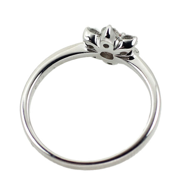 K18WG 天然ピンク ダイヤモンド リング 0.03ct D0.35ct フラワー