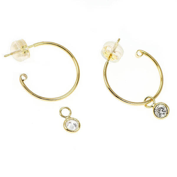 新品 K18YG ダイヤモンド ピアス 0.30ct フープ