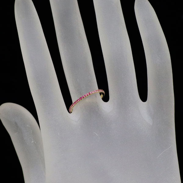 K18YG ピンクサファイア ダイヤモンド リング D0.04ct フルエタニティ