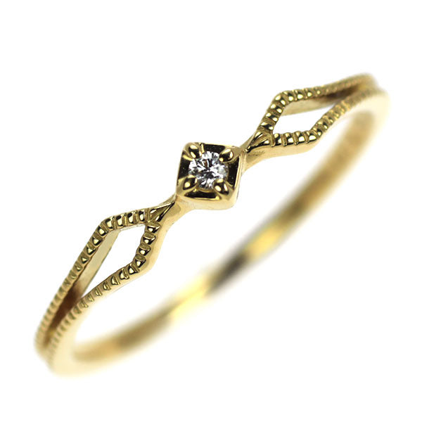 ete K18YG ダイヤモンド リング 0.01ct ピンキー — セルビーオンライン