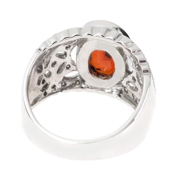 K18WG レッドスピネル ダイヤモンド リング 3.56ct D0.24ct