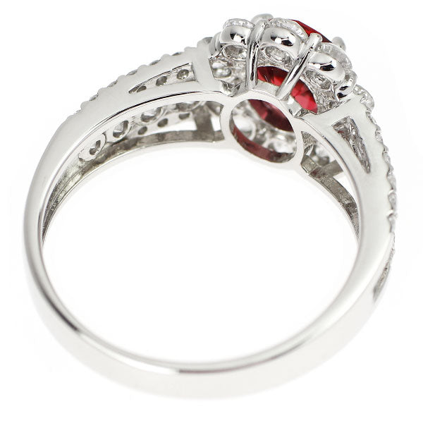 Pt950 非加熱 ルビー ダイヤモンド リング 1.254ct D1.00ct