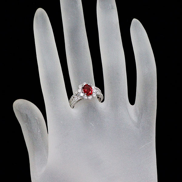 Pt950 非加熱 ルビー ダイヤモンド リング 1.254ct D1.00ct
