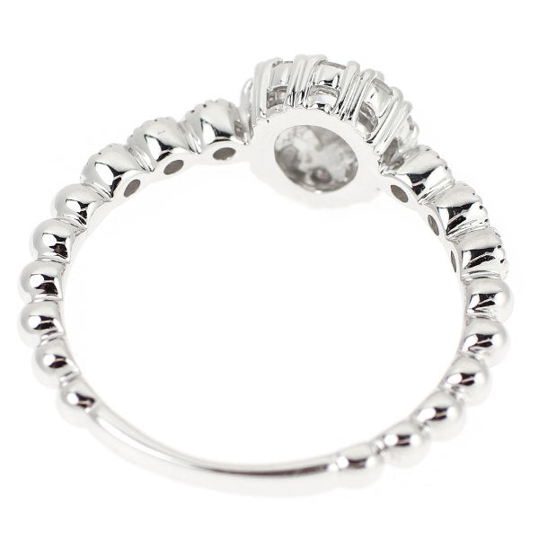 K18WG ペアシェイプ ローズカット ダイヤモンド リング 0.10ct D0.17ct