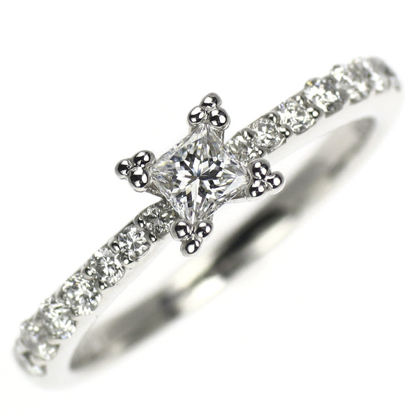 セイレーンアズーロ Pt950 プリンセスカットダイヤモンド リング 0.205ct D0.28ct