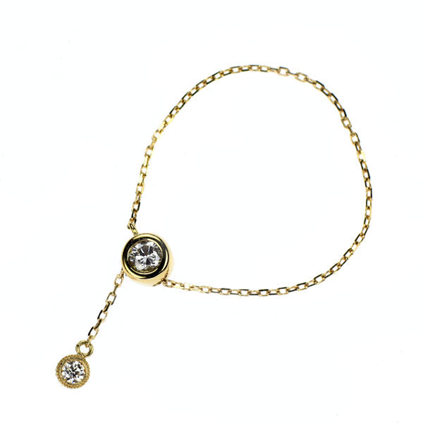 K18YG ダイヤモンド チェーンリング 0.13ct