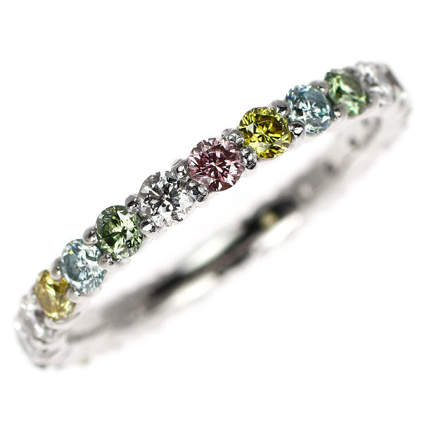 K18WG カラーレス/トリートカラー ダイヤモンド リング 1.282ct
