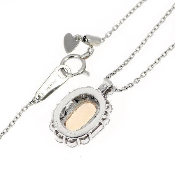 Pt インペリアルトパーズ ダイヤモンド ペンダントネックレス 1.62ct D0.92ct