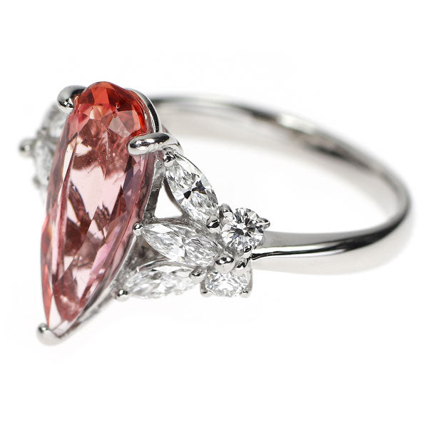 Pt900 インペリアルトパーズ ダイヤモンド リング 2.78ct D0.73ct