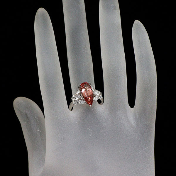 Pt900 インペリアルトパーズ ダイヤモンド リング 2.78ct D0.73ct