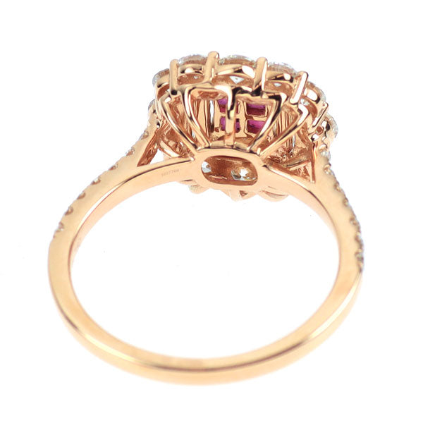 K18PG ルビー ダイヤモンド リング 0.284ct D1.142ct