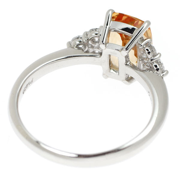 Pt900 インペリアルトパーズ ダイヤモンド リング 2.60ct D0.35ct
