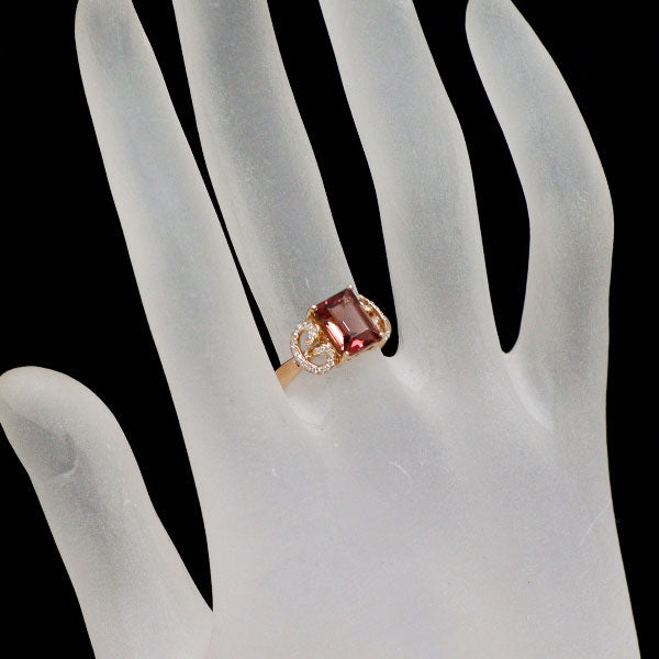 K18PG トルマリン ダイヤモンド リング 1.70ct D0.12ct