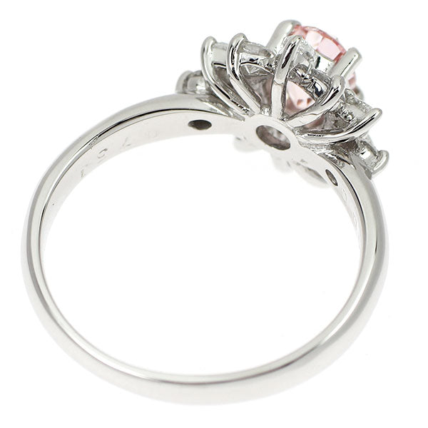 Pt900 パパラチアサファイア ダイヤモンド リング 0.751ct D0.50ct