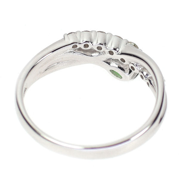 K18WG グロッシュラーライト ガーネット ダイヤモンド リング 0.17ct D0.20ct